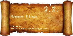 Hammer Kinga névjegykártya